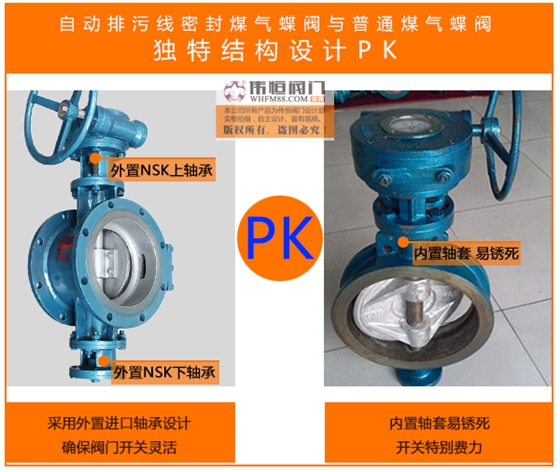 偉恒閥門(mén)線(xiàn)密封煤氣蝶閥外置軸承